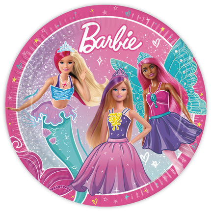 Platos Barbie Fantasía 23 cm 8pcs