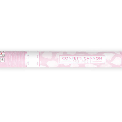 Cañón de confeti Pétalos de rosa blanca 60cm