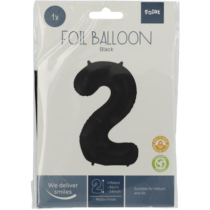 Globo Figura 2 Negro Mate XL 86cm vacío