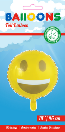 Globo de Helio Emoji Sonrisa 45cm vacío