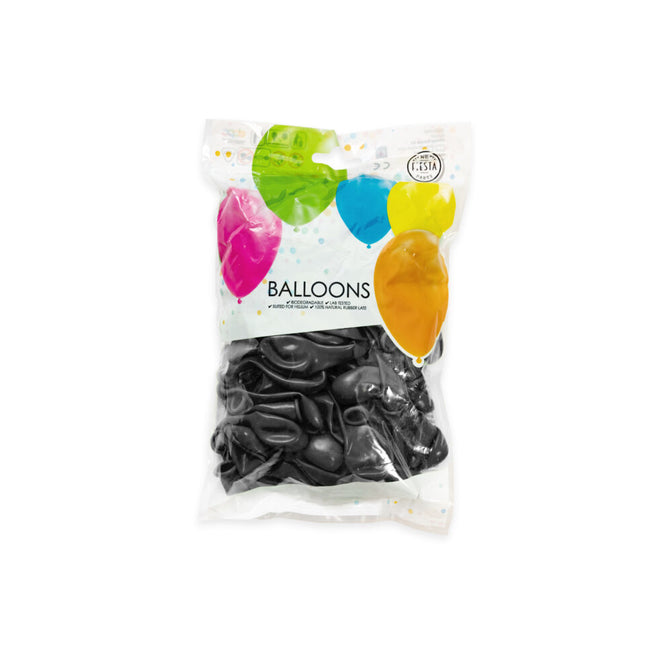 Globos Negros Metalizados 13cm 100pcs