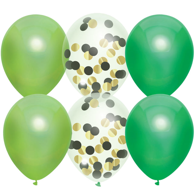 Globos Confeti Verde 30cm 6pcs