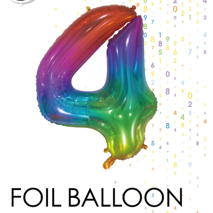 Globo de foil Figura 4 Arco Iris Transparente 66cm