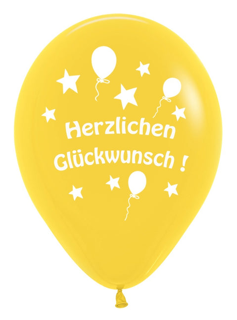 Globos Herzlichen Gluckwunsch Mix 30cm 12pcs