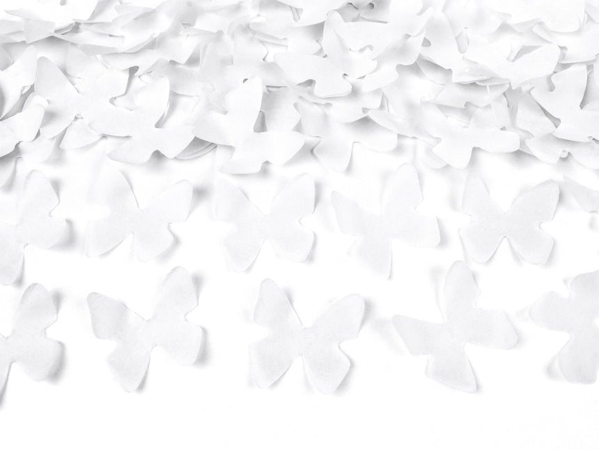 Cañón Confetti Mariposas Blanco 60cm