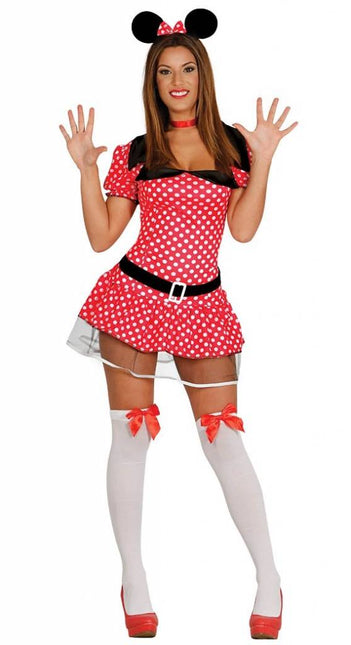 Disfraz Minnie Mouse Blanca Roja Señoras