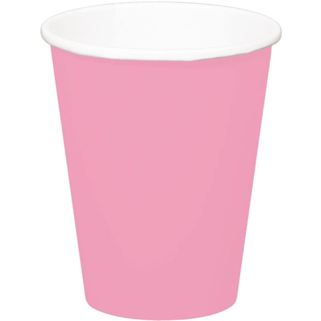 Vasos Rosa Claro Cartón 350ml 8pcs