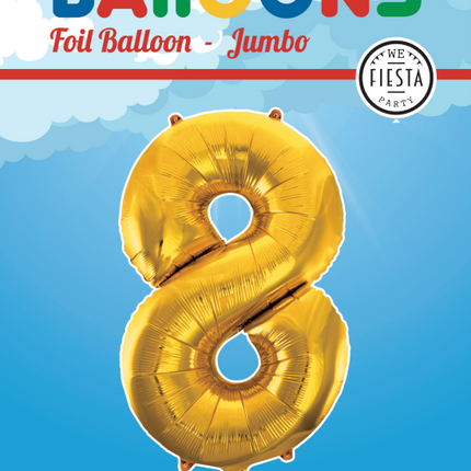 Globo Foil Figura 8 Oro XL 86cm vacío