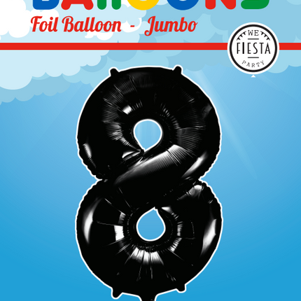 Globo Foil Figura 8 Negro XL 86cm vacío