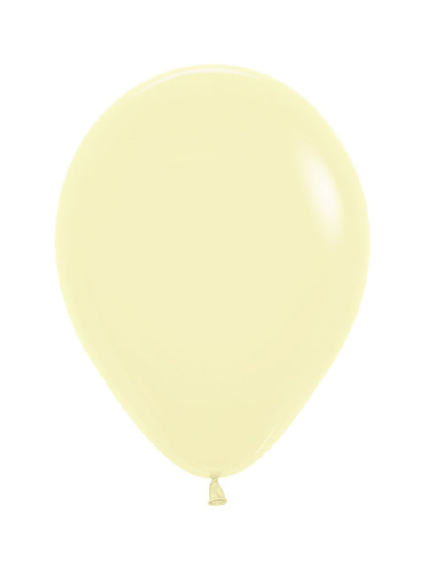 Globos Amarillo Mate Pastel 25cm 100pcs