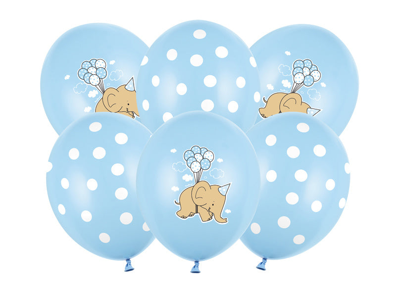 Globos Bebé Elefante Azul 30cm 6pcs