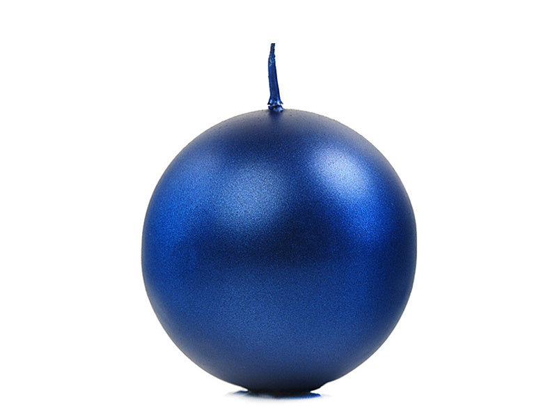 Velas Bola Azul Metálico 6cm 10pcs