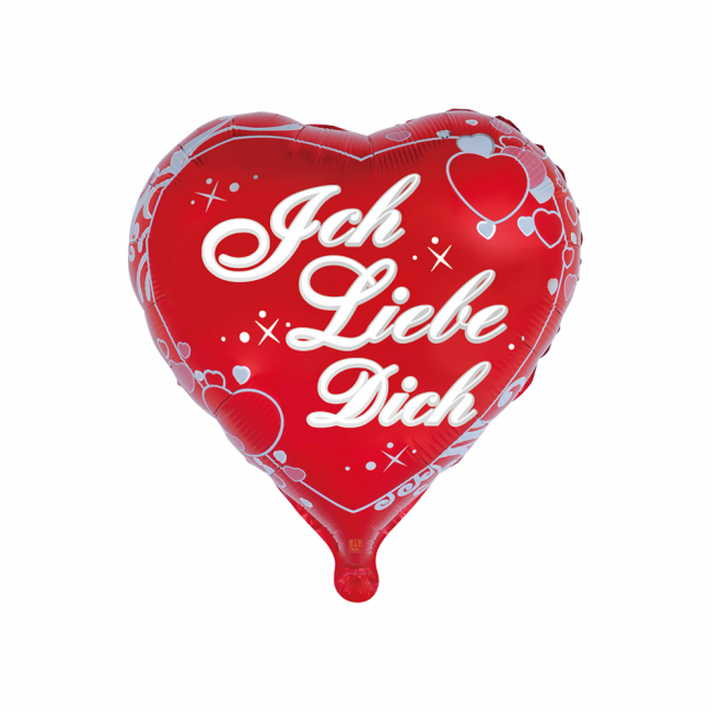 Globo de Helio Corazón Ich Liebe Dich Decoración 45cm vacío