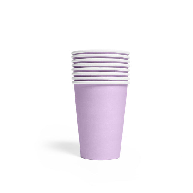 Vasos Lila Papel 210ml 8uds.