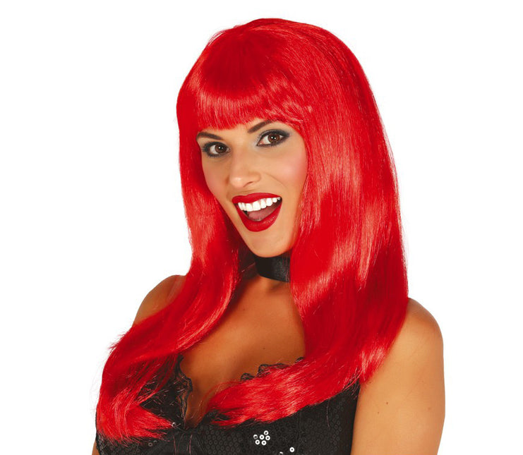 Peluca de Halloween Pony Rojo