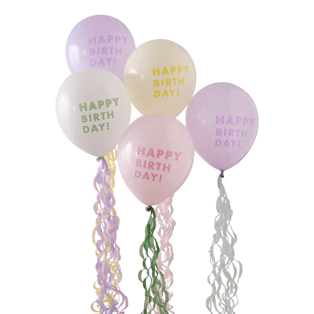 Juego de Globos de Feliz Cumpleaños de Colores