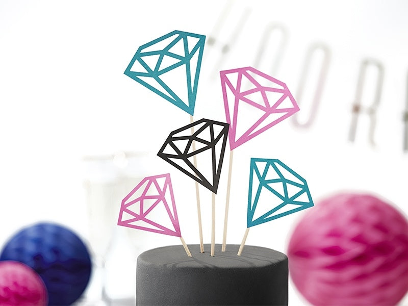 Cupcake Toppers Diamante 25.5cm 5pcs