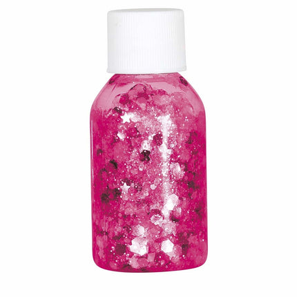 Gel de purpurina fucsia