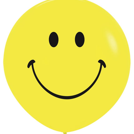 Globos Cara Sonriente Amarillo 91cm 2pcs