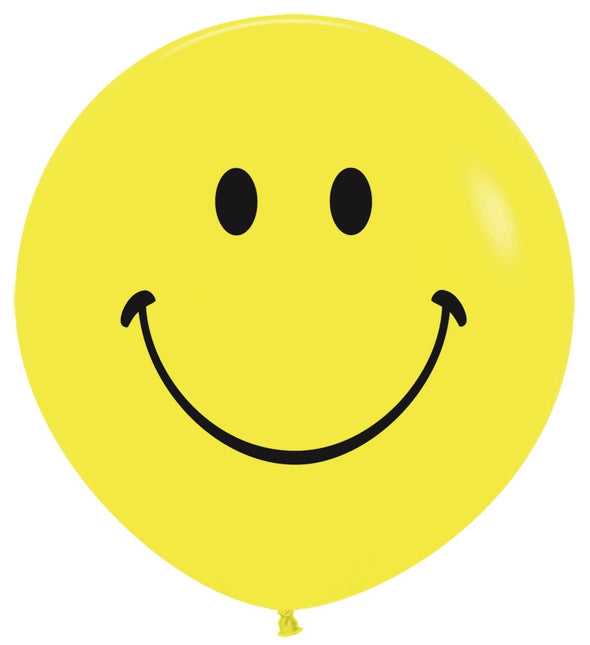 Globos Cara Sonriente Amarillo 91cm 2pcs