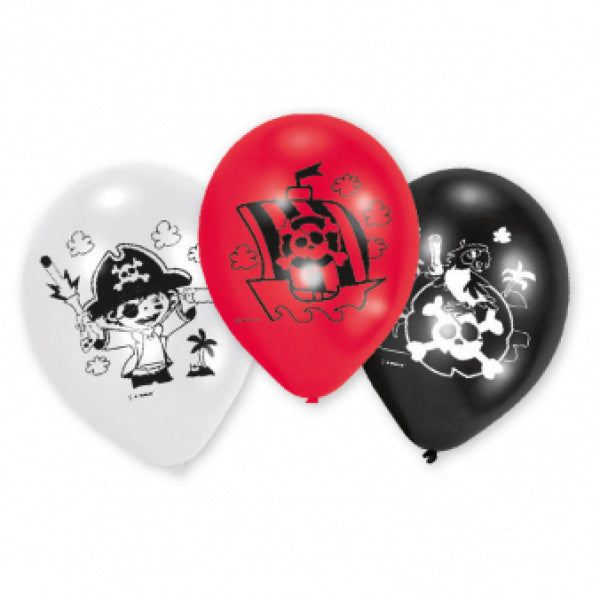 Globos Piratas 23cm 6pcs