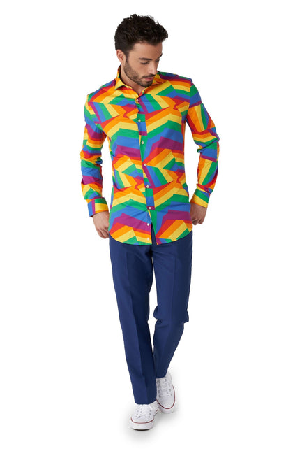 Camisa ZIG Zag Arco Iris Hombre OppoSuits