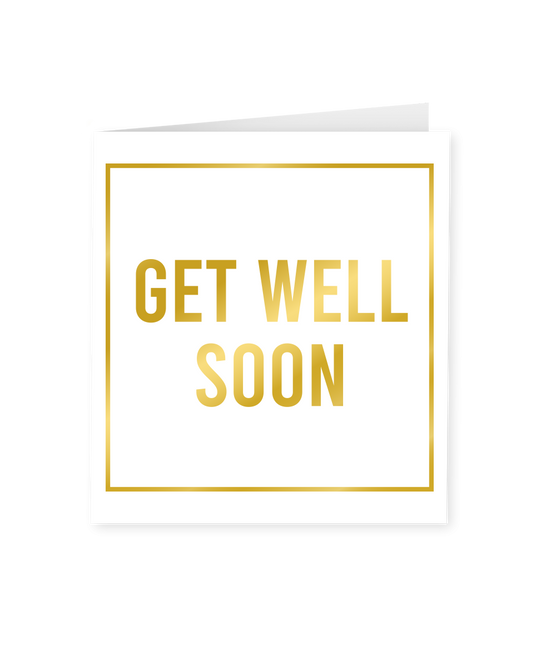 Tarjeta Get Well Soon Oro Blanco 15cm