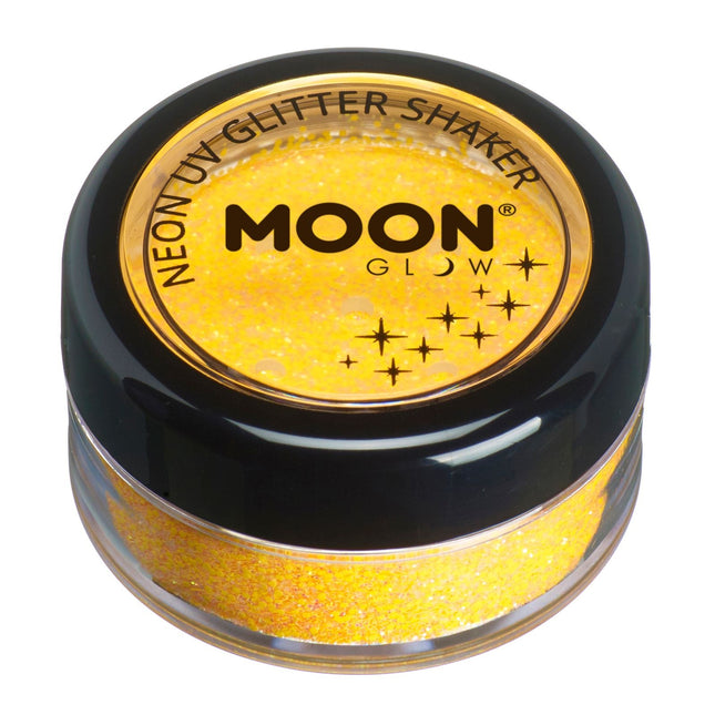 Moon Glow Neon UV Purpurina Shakers Amarillo Dorado 5g