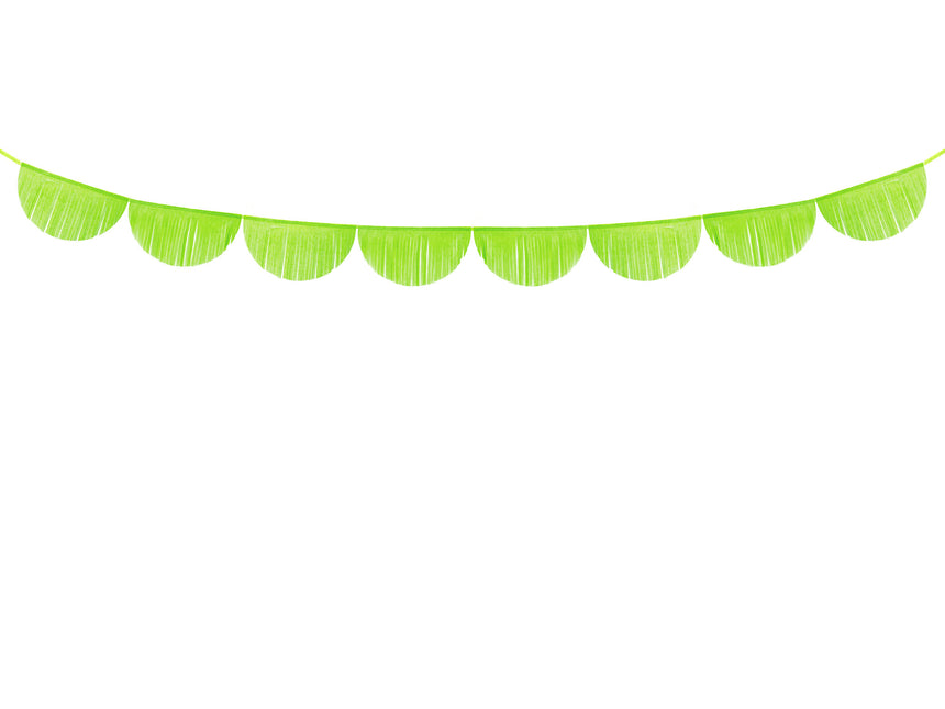 Guirnaldas de crepé verde lima redondas XL 3m