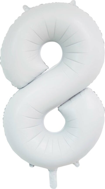 Globo Figura Blanco 8 Años Brillo 86cm