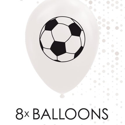 Globos Fútbol Blanco 30,5cm 8pcs