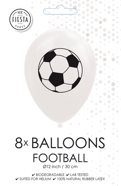 Globos Fútbol Blanco 30.5cm 8pcs