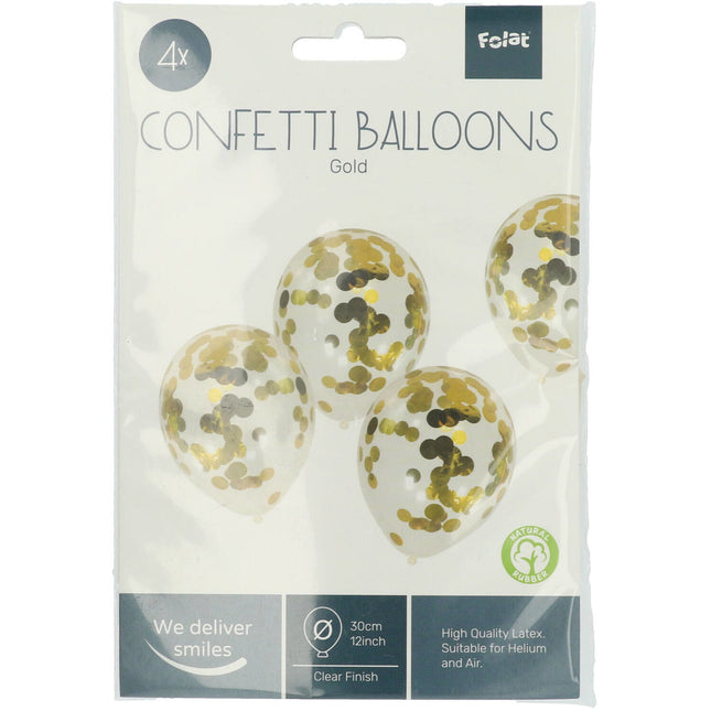 Globos Confetti Oro 30cm 4pcs