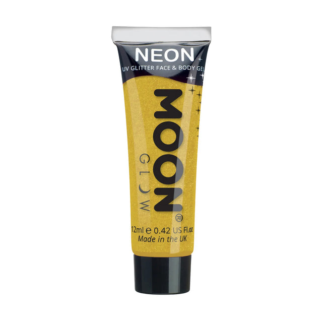 Moon Glow Neon UV Gel Purpurina Fina Amarillo Dorado 12ml