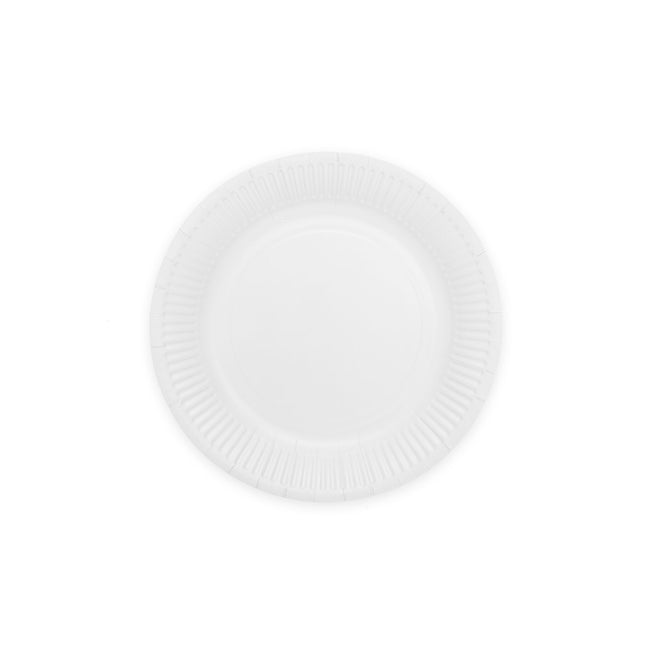 Platos Blancos Papel 18cm 8ud