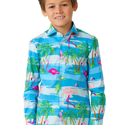 Camisa Hawaii Flamingo Niño OppoSuits