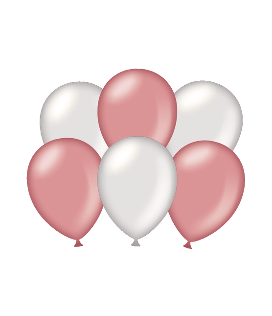 Globos Rosa/Plata Metálicos 30cm 6pcs