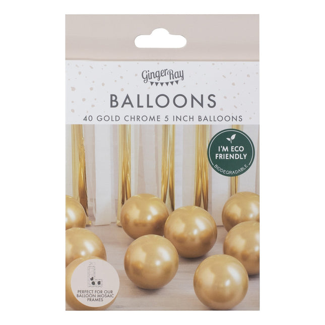 Globos de Oro Cromados 13cm 40pcs