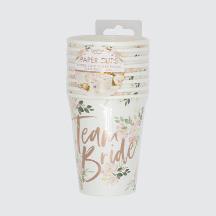 Vasos de Colores Team Bride 266ml 8uds.