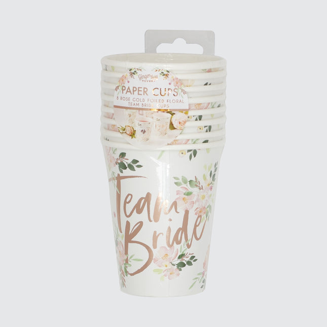 Vasos de Colores Team Bride 266ml 8uds.