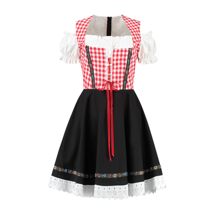 Oktoberfest Vestido Dirndl Oktoberfest Rojo Blanco Negro Señoras