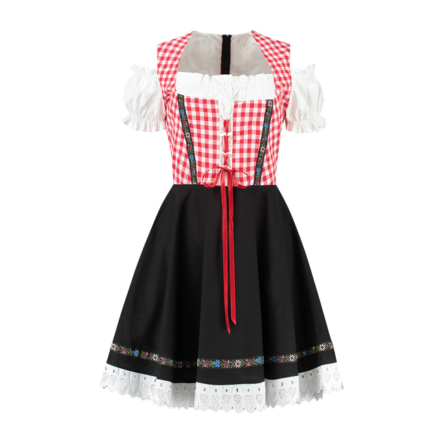 Oktoberfest Vestido Dirndl Oktoberfest Rojo Blanco Negro Señoras