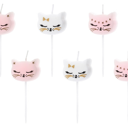 Velas Gato 2cm 6pcs