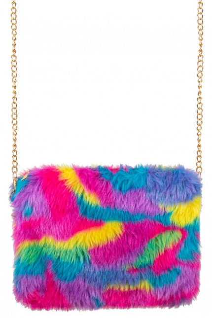 Bolso Peluche Camuflaje Arco Iris