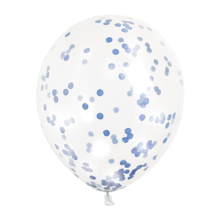 Globos Confeti Azul 30cm 6pcs