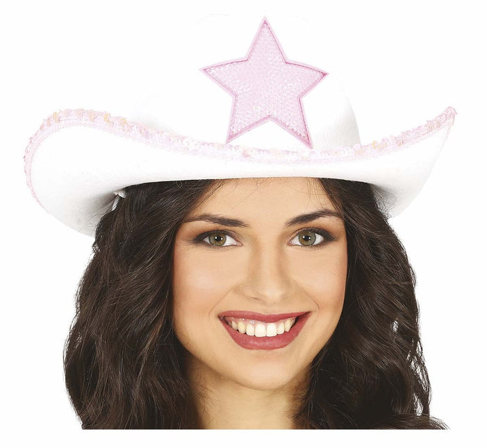 Sombrero Vaquero Blanco Con Stet