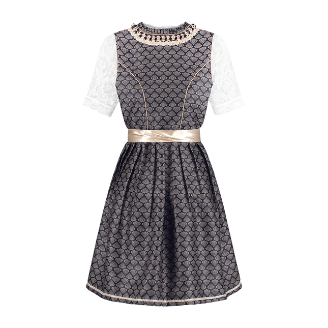 Azul Blanco Crema Vestido Dirndl Oktoberfest Mujer 2 Piezas