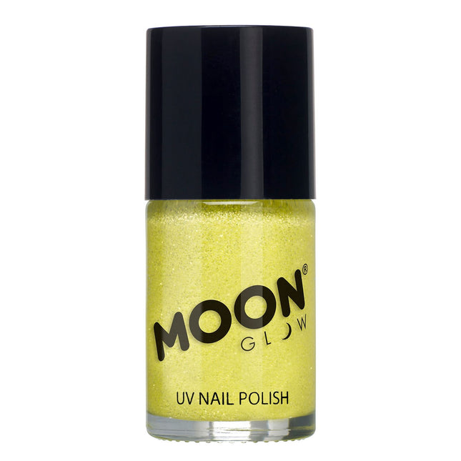 Esmalte de uñas con purpurina UV Moon Glow Neon Amarillo 14ml