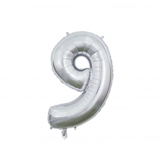 Globo foil Figura 9 Plata 66cm