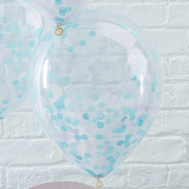 Globos Confeti Azul 30cm 5pcs